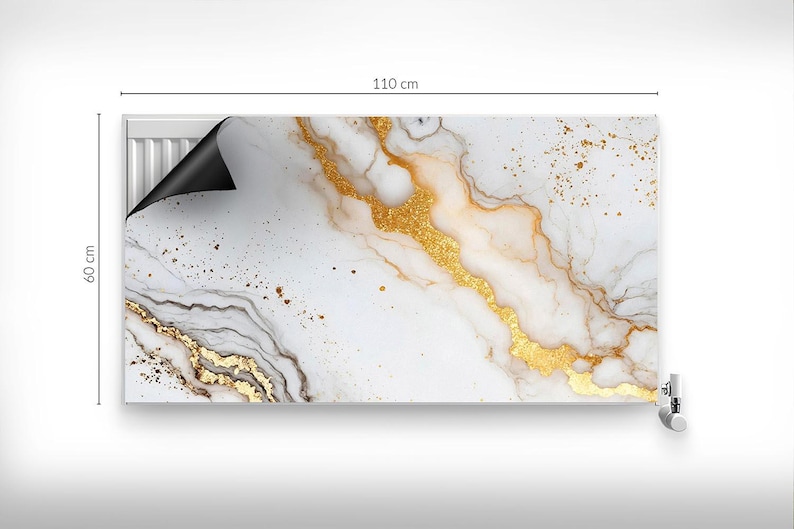 Decorated Marble Stylish Stone Texture Radiator Cover, White Magnet Mat ...