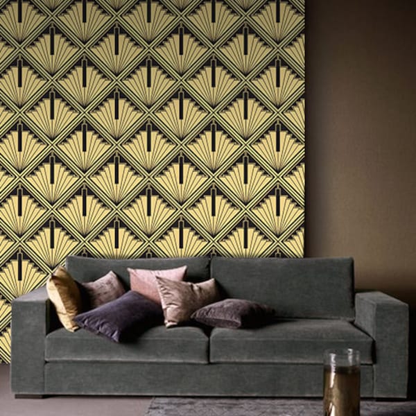 Art Deco Removable Wallpaper Etsy