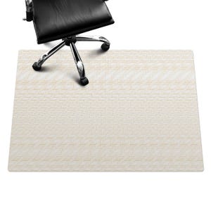Geometric Herringbone Desk Chair Mat, Beige Computer Chair Mat, Office Chair Mat, Pattern Chair Mat, Gaming Chair Floor Protector