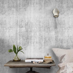 Abnehmbare Tapete, Graue Betonwand, Graues Wandbild, Vlies Tapete, Industrielle Tapete, Betonwand Wandbild #448
