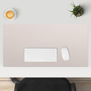 Color Light beige Desk Pad, Creamy Desk Cover, Table Protector Pad, Backgrounds And Patterns Desk Mat, Desk Decoration