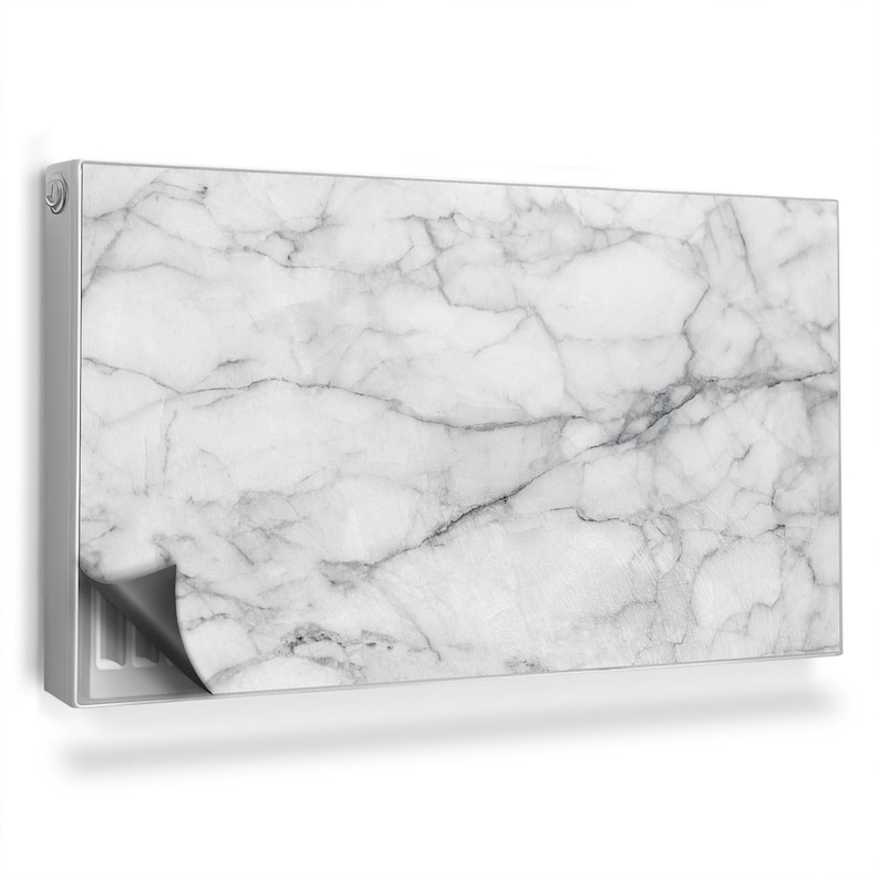Cracked Marble Stone Slab Texture Heating Cover, Gray Magnetic Printed ...