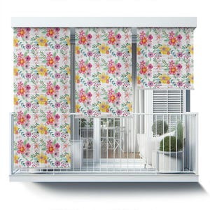 External Shades, Nature Outdoor Roller Shades, Floral Multicolor Pattern Blinds, Multicolour Printed Roller Shade