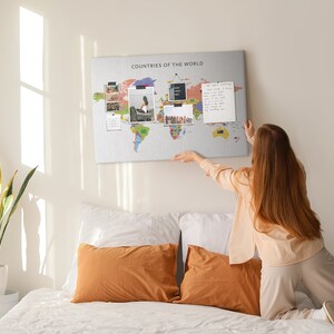 Weltkarte, Reise-Tracker, Größe XXL, Pinnwand, Pinnwand, Multicolor