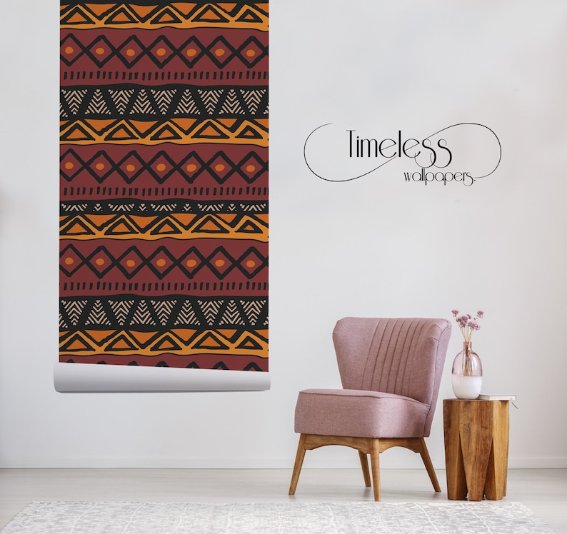 Ethnic african design removable wallpaper wall mural large Etsy