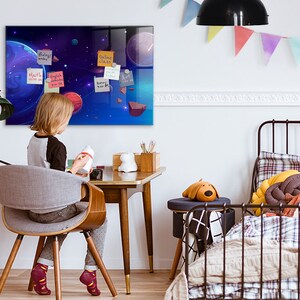Planets Galaxy Note Board, Magnetic Message Board, Multicolour Chore Board, Cosmos Pattern