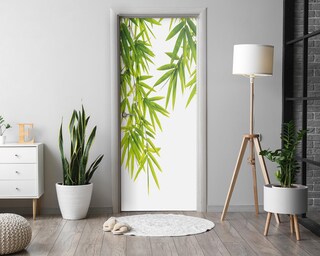 Adesivo Per Porte 3D Stile Giapponese Con Bambù – 90x200 Cm, Autoadesivo, Rinnovo Porte