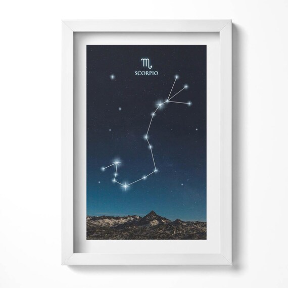 アートフレーム　ホロスコープ　蠍座　絵画 フレーム入りの星座蠍座の絵画、フレーム入りの地球と宇宙の壁アート