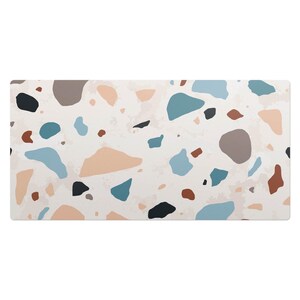 Terrazzo abstract Desk Cover, Multicolored Desk Mat, Table Protector Pad, Textures Desk Pad, Office Decoration