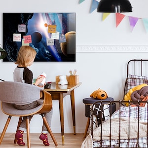 Big galaxy Note Board, Magnetic Message Board, Multicolour Chore Board, Cosmos Pattern