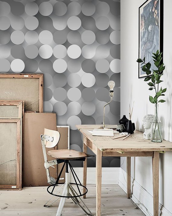 Flat Circles Removable Wallpaper Gray and White Wall Mural - Etsy UK Flat Circles Removable Wallpaper Gray and White Wall Mural - Etsy UK