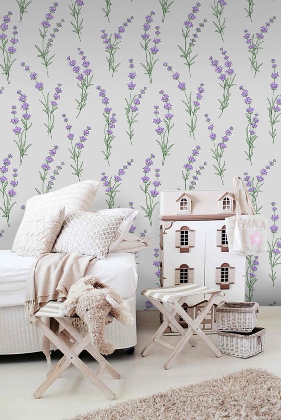 Buy Lavender Flowers Removable Wallpaper Purple and Green Wall Online in India - Etsy Buy Lavender Flowers Removable Wallpaper Purple and Green Wall Online in India - Etsy