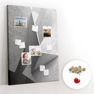 Geometric abstract, Memo Board, Student&#39;s Notes Board, Black and white, XXL Cork Board, Pins included, Custom Pattern
