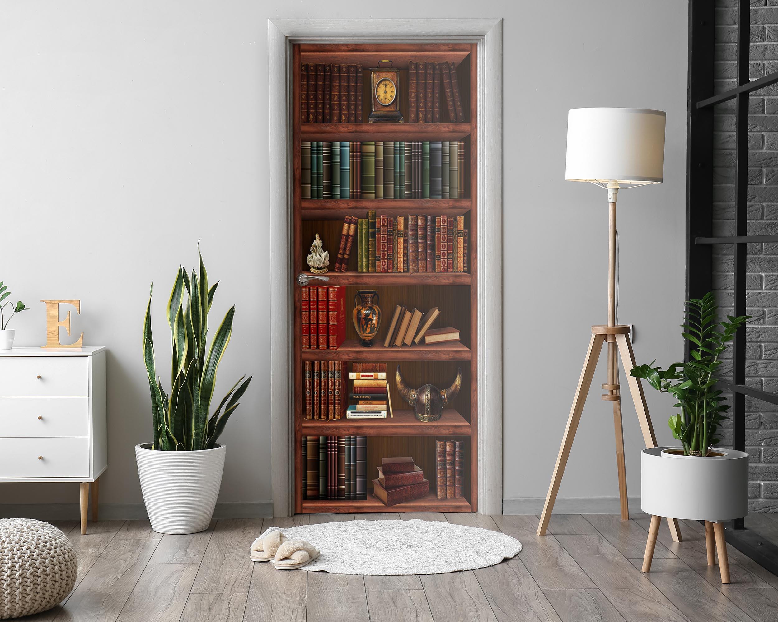 Historic Library Door Sticker, Carving Door Mural, Decoration Door ...