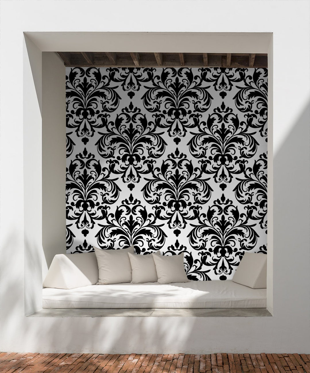 Papel Pintado PVC Papel De Pared Blanco Y Negro Grano De Árbol - PVC  Antimanchas 0.53x10m Para Dormitorio Y Sala PVC No Autoadhesivo, image size:1080x1299