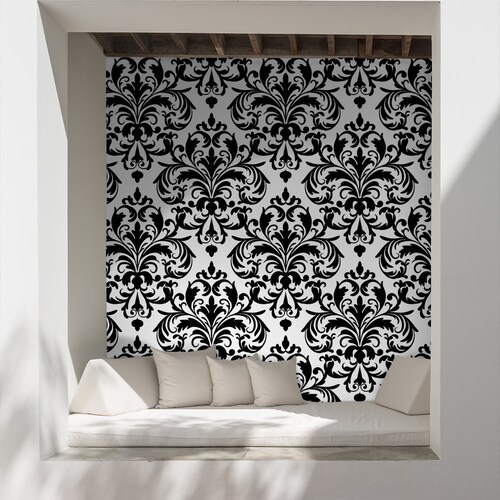 Stylish Black and White Wallpaper Geometric Pattern Wall Mural - Etsy