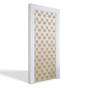 Geometric Wall Door Sticker, Carving Door Mural, Texture Door Decals, Beige Door Mural, Bedroom Door Stickers