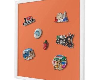 Strong Orange Travel Magnet Board, Orange Souvenir Magnet Display, Minimalist Minimalist Room Decor, Backgrounds And Patterns Pattern