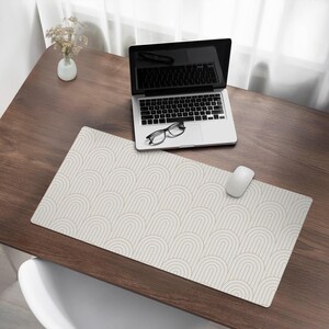 Arched retro pattern Desk Pad, Beige Desk Cover, Table Protector Pad, Backgrounds And Patterns Desk Mat, Desk Decoration