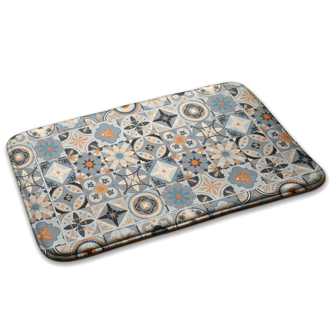 Ceramic Tile Rugs Ceramic Tiles Bedroom Rug, Blue Area Rug, Small Rug, Soft Carpet ...