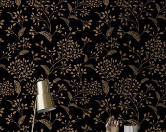 Gold rowan removable wallpaper gold and black #43