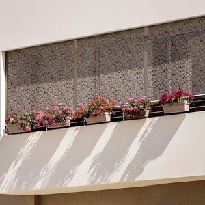 Patio Roller Blinds, Structures Exterior Roller Shades, Terrazzo Pattern On Tiles Shades, Multicolour Printed Roller Shade