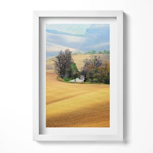 Moravia Rural Landscape Print in Frame, Nature Art Print, Brown Wall Art