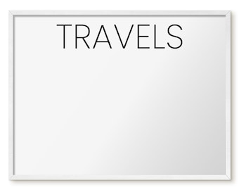 Travels Custom Magnet Board, White Wall Hanging Organizer, Minimalist Housewarming Gift, Texts Pattern