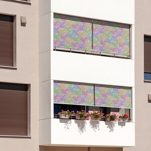 Exterior Roller Shades, Sweets Balcony Roller Blinds, Colorful Muffins Blinds, Multicolour Printed Roller Shade