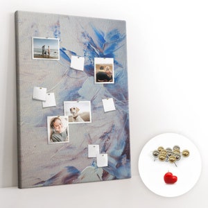 Painting abstraction, Blue, Student's Notes Board, Custom Pattern, Push Pins, XXL Cork Board, Photo Wall Display image 4