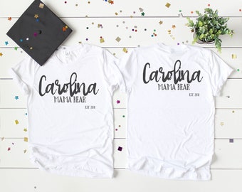 Download Free Bella Canvas 3001 White Front & Back T-Shirt Flat Lay | Graduation Flat Lay | Grad Flat Lay | Unisex Flat Lay PSD Template