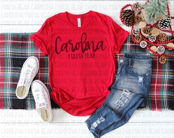 Download Free Bella Canvas 3001 Red Unisex Jersey T-shirt Mockup | Shirt Mockup | Winter Mockup | Christmas Mockup | Fall Mockup | Styled Mockup PSD Template
