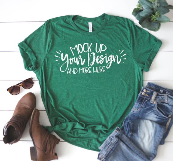 Download Free Bella Canvas 3001 Heather Grass Unisex PSD T-shirt Mockupmock (PSD) - Free 784234+ Design ...