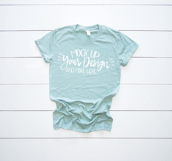 Bella Canvas 3001 Heather Prism Dusty Blue Unisex Basic Bella Canvas 3001 Heather Prism Dusty Blue Unisex Basic