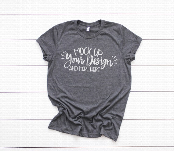 Bella Canvas 3001 Dark Grey Heather Unisex Basic T Shirt Etsy
