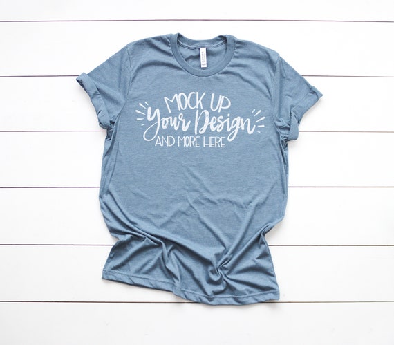 Bella Canvas 3001 Heather Slate Unisex Basic T Shirt Etsy