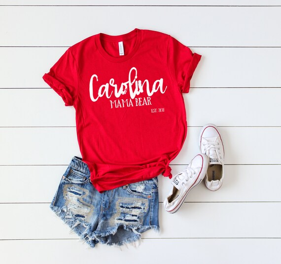 Bella Canvas 3001 Red Unisex T Shirt Flat Lay W Shorts Flat Etsy