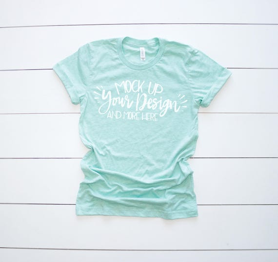 Bella Canvas 3001 Heather Prism Mint Unisex Basic T Shirt Etsy