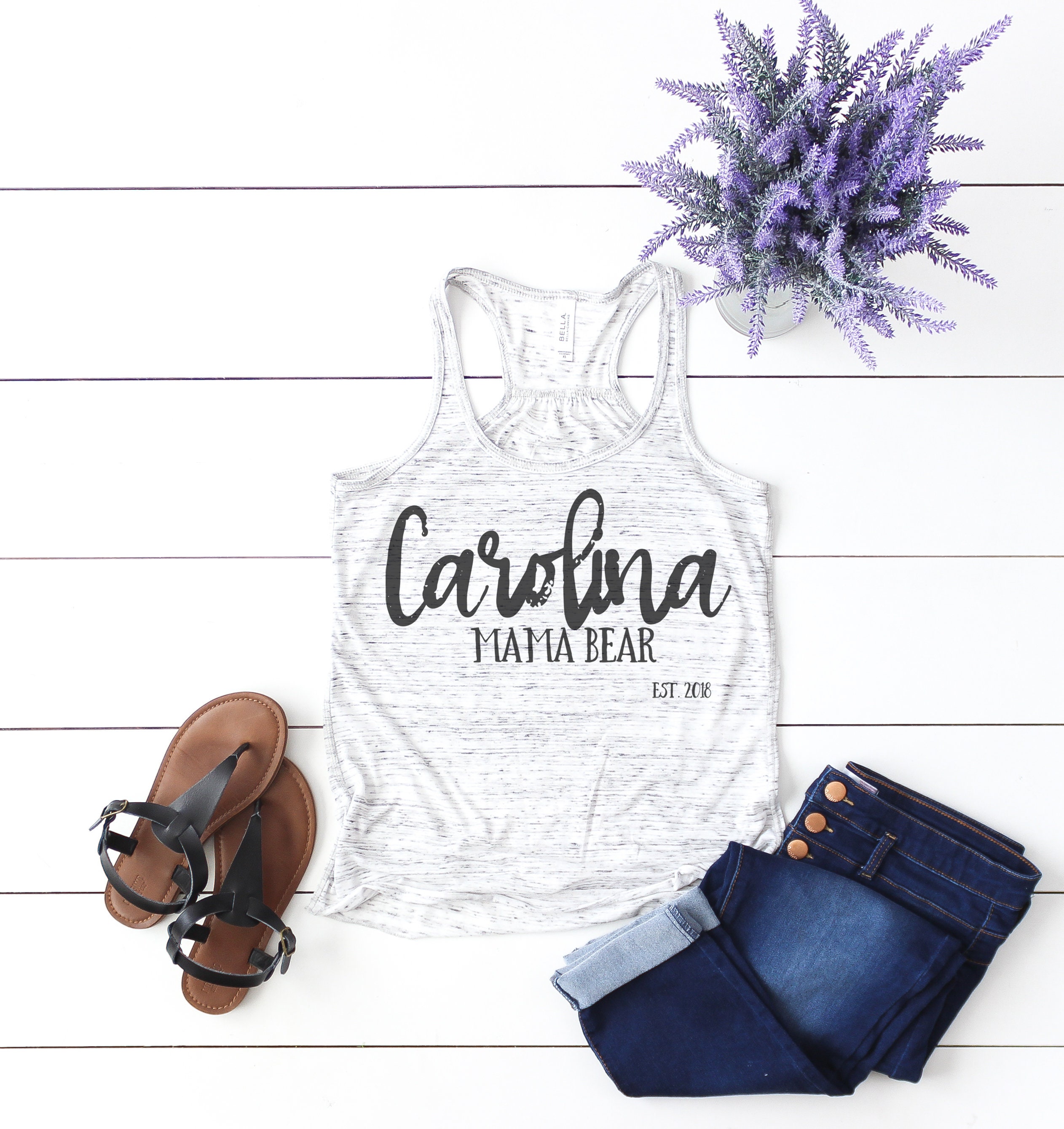 Bella Canvas 8800 White Marble Racerback Tank Flat Lay Etsy