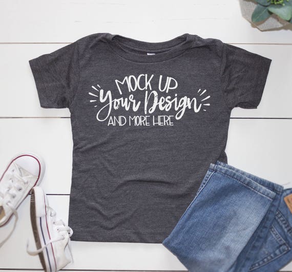 Download Bella Canvas 3001 Dark Gray Heather Toddler T-shirt Mock ...