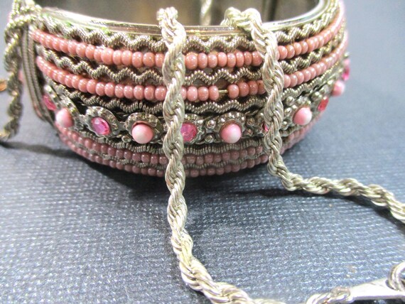 Pop of Pink, 3 Vintage pc: Hinged Bangle Bracelet… - image 6