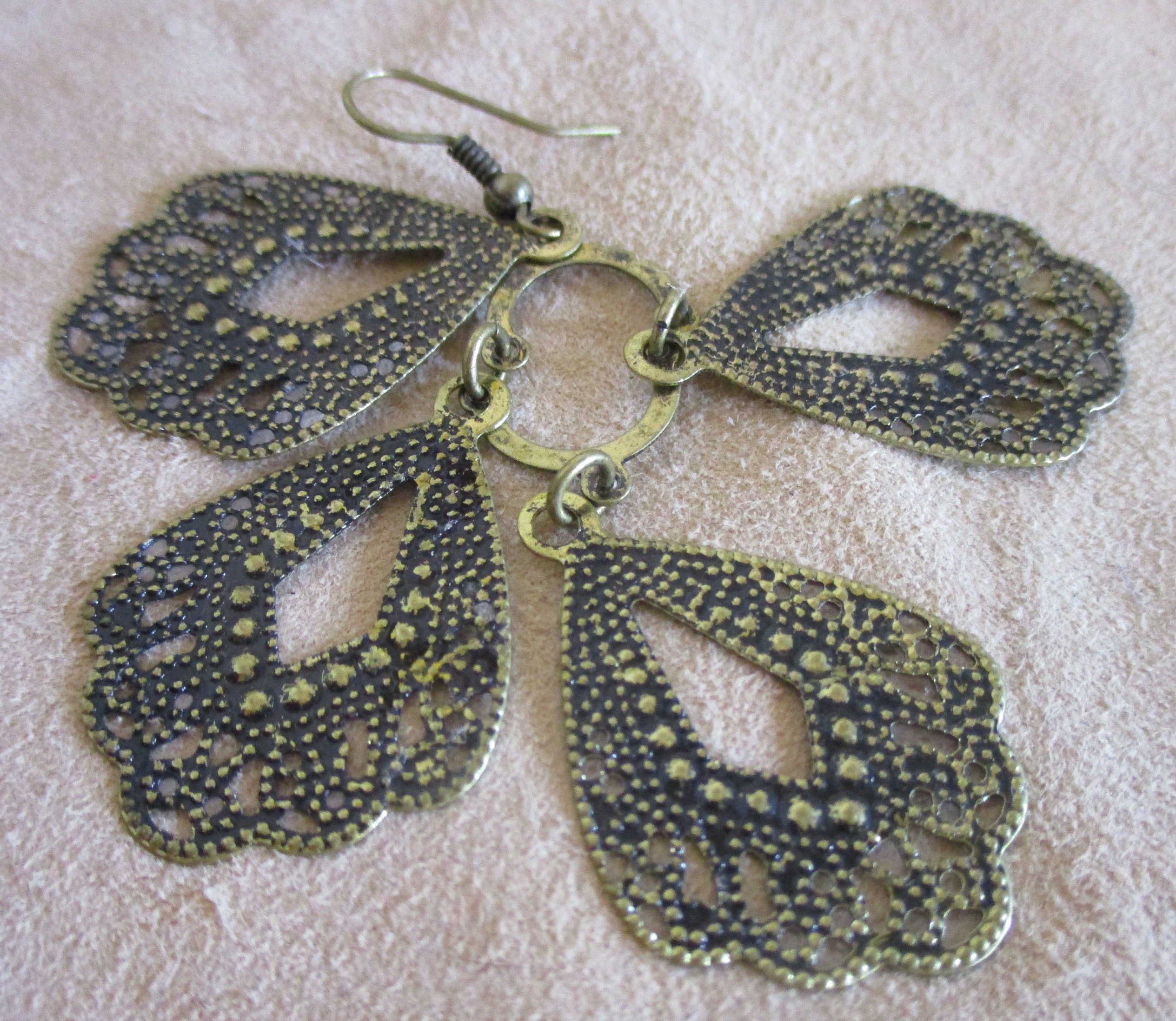 Fairy Tale: Amber/aztec Gold Filigree Based 3 Pc Vintage Set Necklace ...