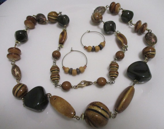 Caramel fudge swirl: 2 piece vintage jewelry set.… - image 10