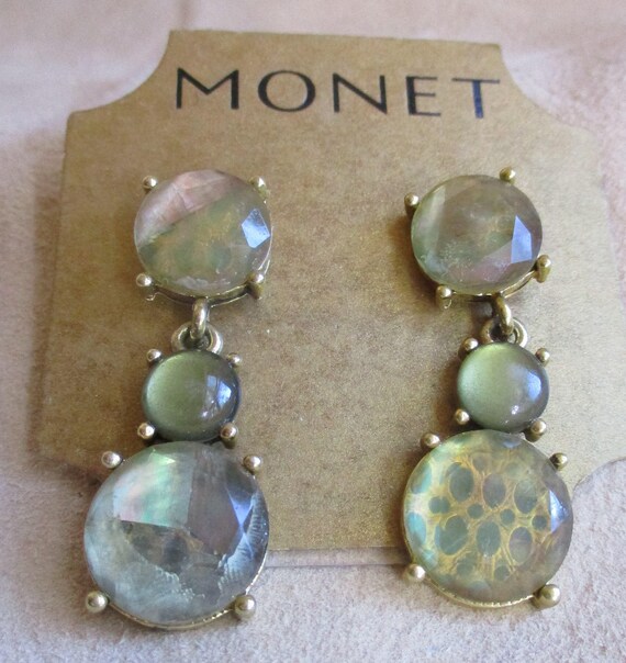 Monet Clover:  Vintage 2 pc set. Colorful stones … - image 4
