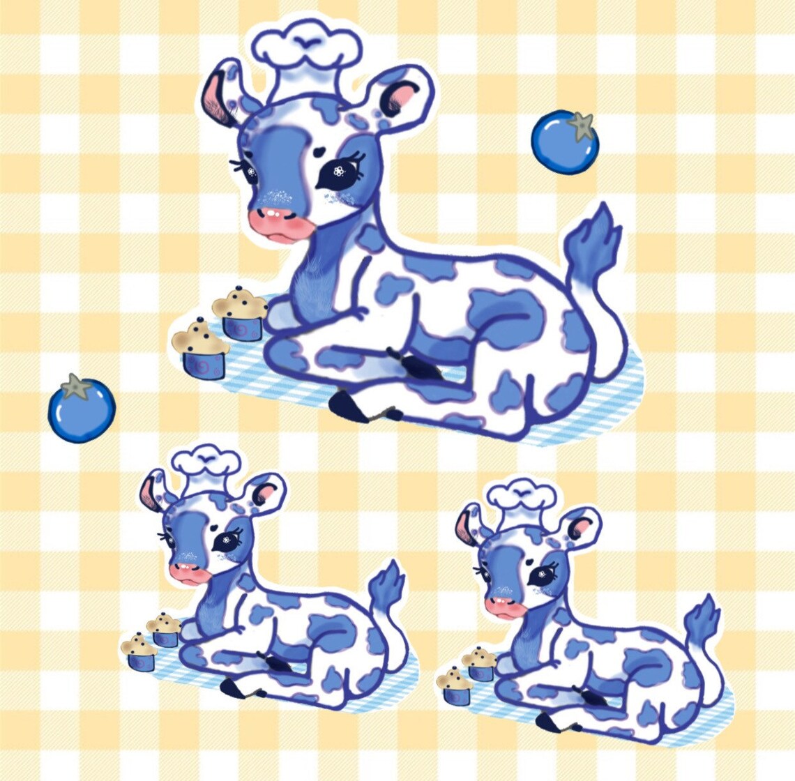 Blueberry Cow Cute Doodles Cute Stickers Cute Cartoon Drawings | The ...