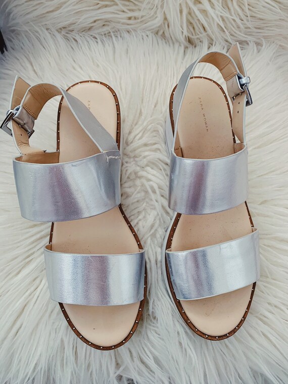 zara silver platform shoes