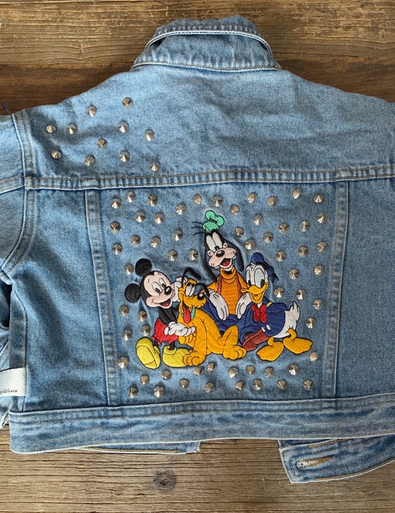 Disney Denim custom studded Jacket | Etsy