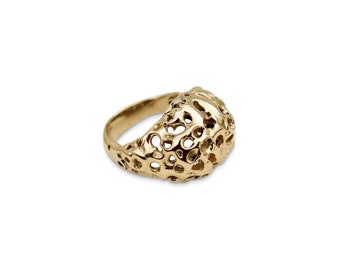 14k Solid Gold Coral Ring (One Of A Kind)