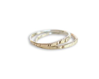 Sterling Silver Stackable Birch Bark Ring
