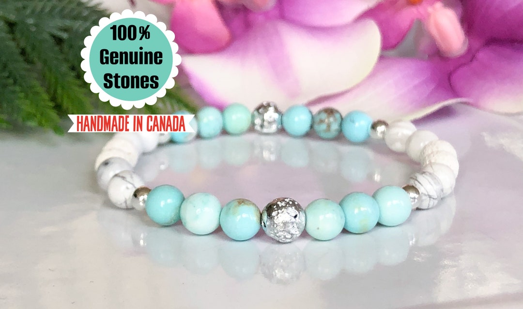 Turquoise Essential Oil Diffuser Bracelet, Calming Aromatherapy Jewelry ...